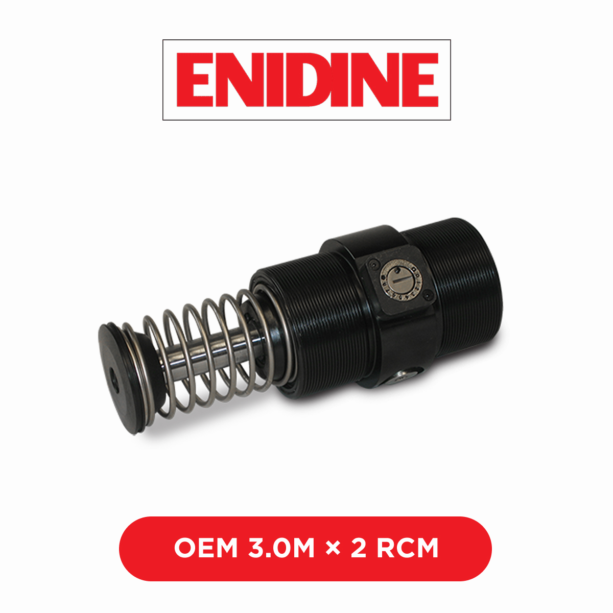 Фото Регулируемые амортизаторы большого диаметра Enidine OEM 3.0M × 2 RCM, чертежи, характеристики, размеры