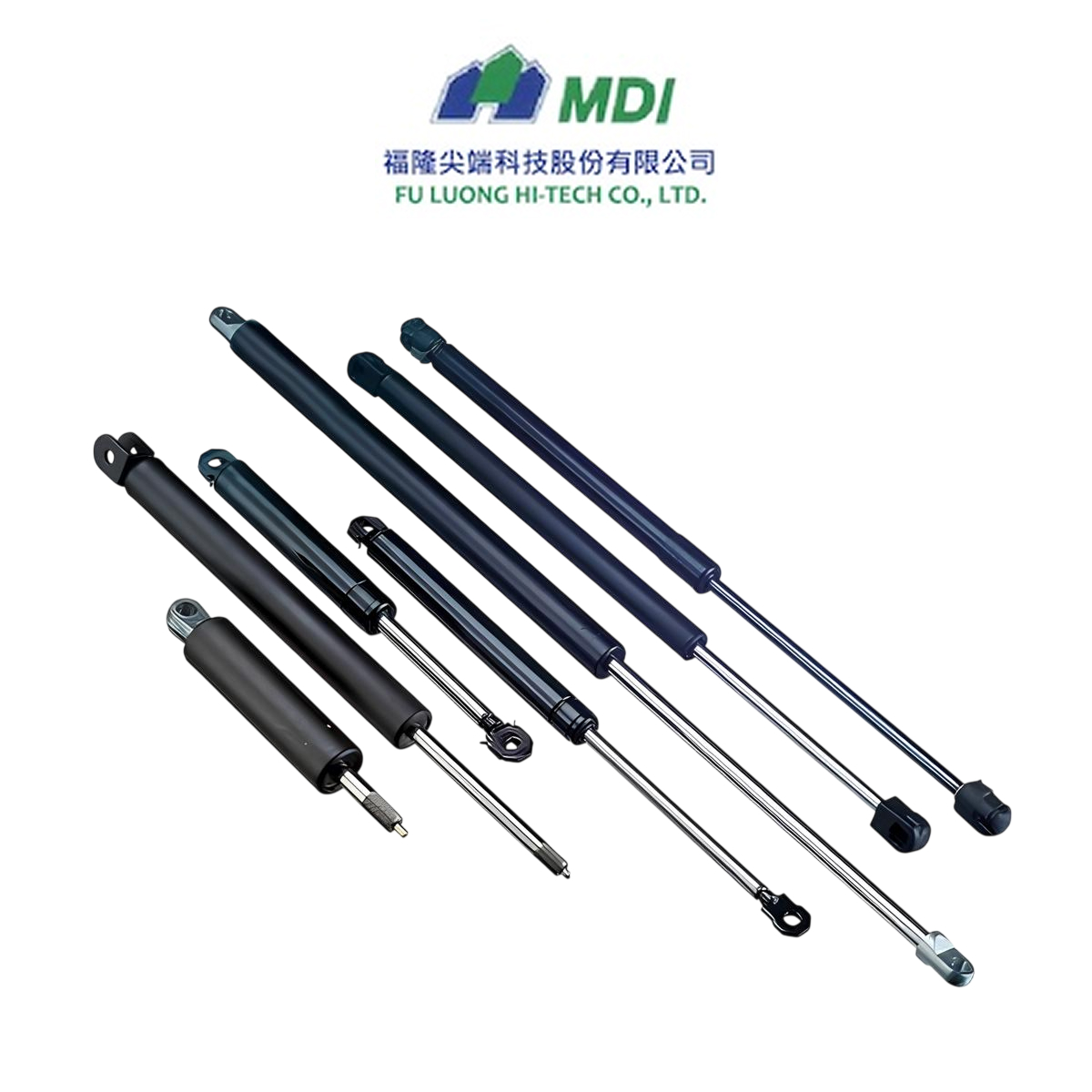 Фото Газовые пружины MDI-Fuluong, чертежи, характеристики, размеры